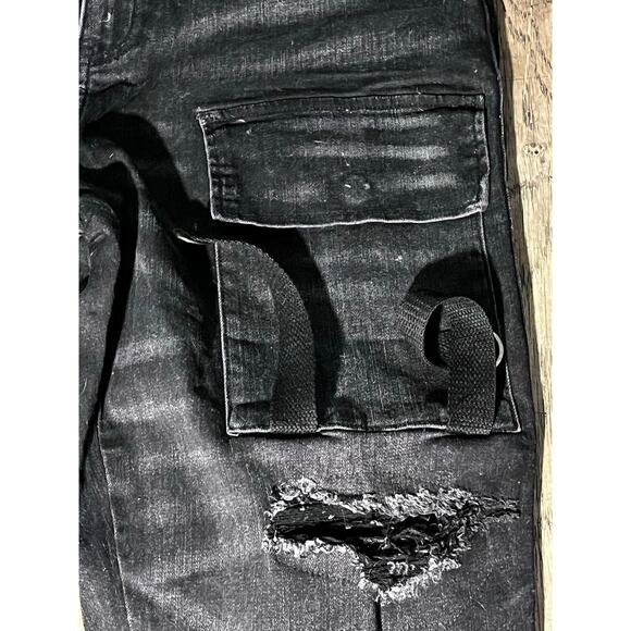 Si Tu Veux Gunner Jean Black Wash Size 38 - Picture 6 of 7